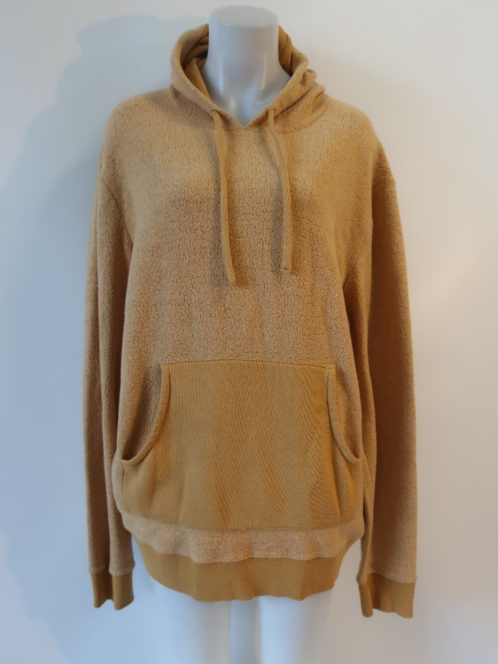 Mens M. Singer Mustard Yellow (Item- 160) Reverse Sherpa Hoodie Sweatshirt L